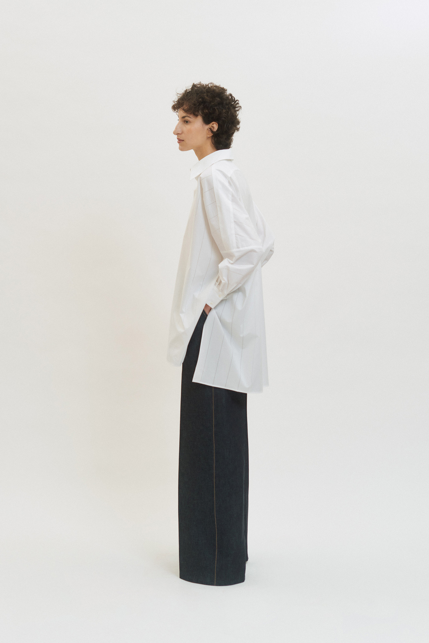 高価値 GRANT MARTIN フランス製 36 コットン・シルクドレス ロング